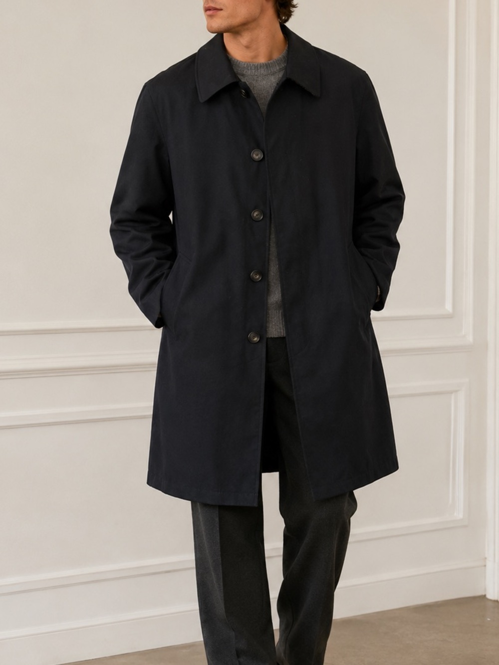 Ralph Lauren Black Single-Breasted Trench Coat